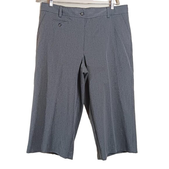 Talbots Pants - Talbots Capri Pants Women’s 16 Gray Stretch Wide Leg Pockets Office Career Chino